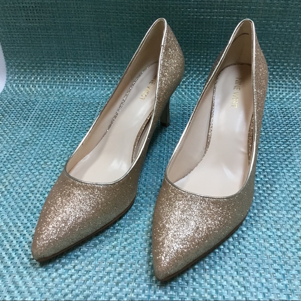 Nine West Gold Glitter Women's Pumps